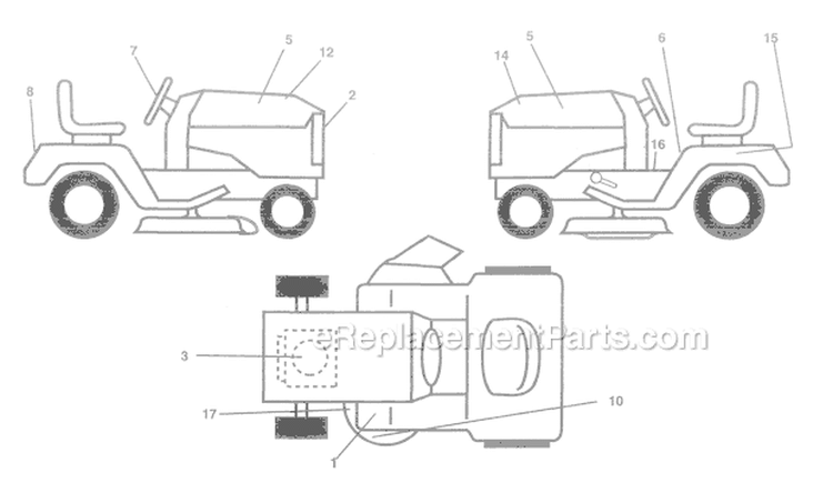 Page F Diagram and Parts List for WE12538D  Weed Eater Lawn Tractor